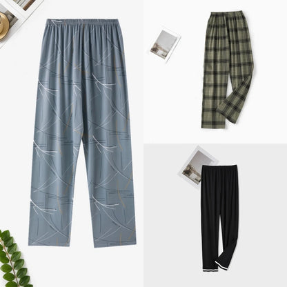 Long Pajama Pants  and Men's Spring, Summer and Autumn Loose wearable plaid prints, some solids.