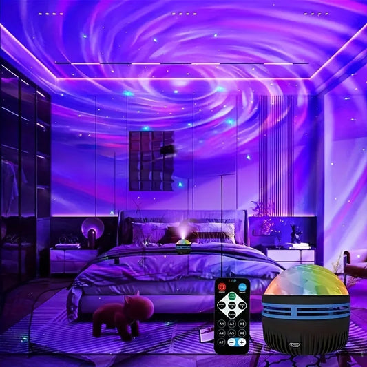 LED NightLights Galaxy Projector,  Remote Control 5V USB Rechargeable, Starry Sky Lamp,  DMX Sound Active, 7 Modes.  Bedroom Family Room