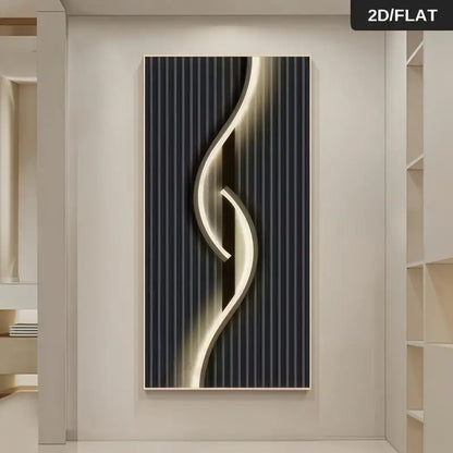 1PC 2D flat frameless modern minimalist style light and shadow decorative painting, suitable for living room, entryway, and hall