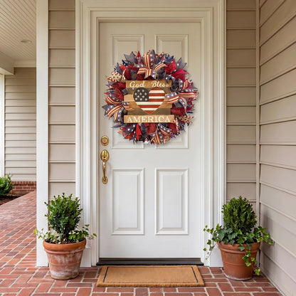 16 Inch 250th Anniversary Patriotic Wreath.  American Flag Theme,  Garland for Patriotic  Day s.  Window /Wall Decoration