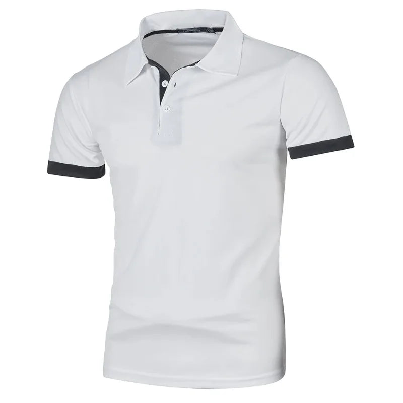 Mens Short Sleeve Polo Shirt, Solid Color Streetwear,  Lightweight Lapel Tshirts for Mens Summer Sport T