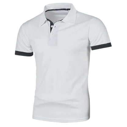 Mens Short Sleeve Polo Shirt, Solid Color Streetwear,  Lightweight Lapel Tshirts for Mens Summer Sport T