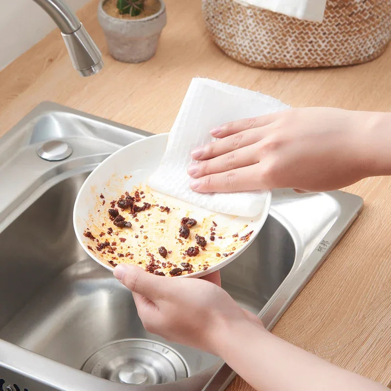 Kitchen Disposable Rags Non-Woven Reusable Cleaning Cloths Household Washing Towels Dishcloths Rag Wipes Cloth Cleaner Tools