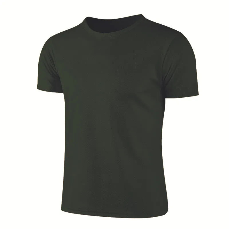 Quick-drying Round Neck Sport T-shirt Gym Jerseys Fitness Shirt Trainer Running T-shirt  for Men,  Breathable Sportswear