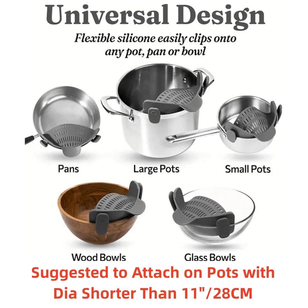 1pc, Strainer, Pot Strainer, Adjustable Clip On Strainer For Pots,  Pans And Bowls