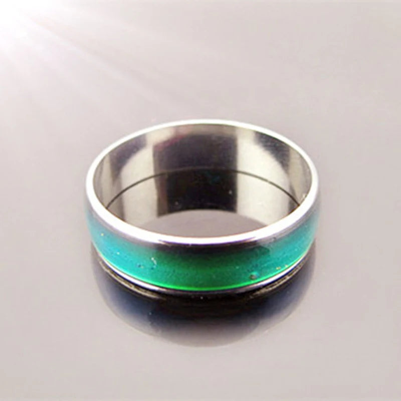 1pc Stainless Steel Mood Ring Changing Color Rings Emotion Feeling Temperature Ring For Women/ Men / Couples Rings Fashion Jewelry, 1 color to order but many moods to wear.  Use Sizing chart.