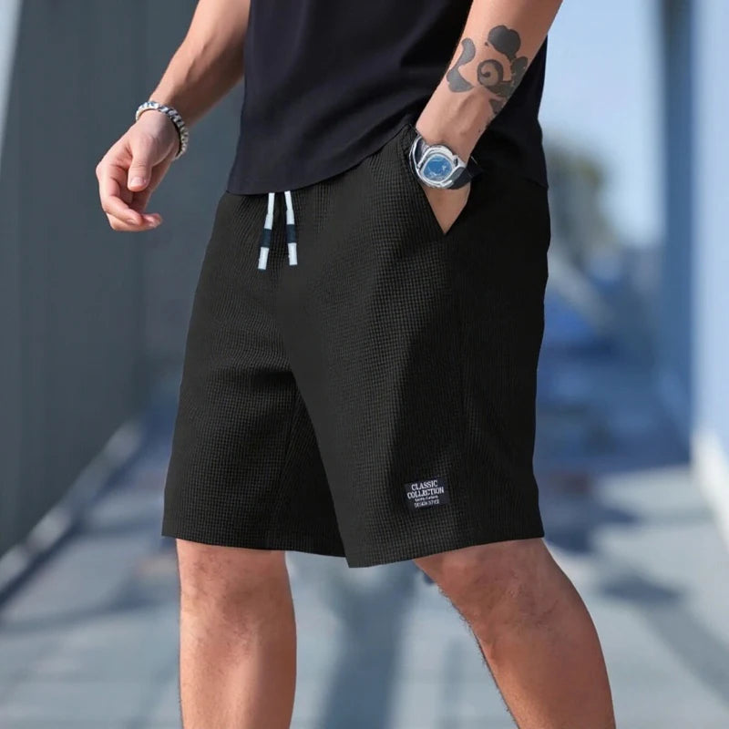 Men's Shorts,  Casual Pants, Beach Shorts,  Textured Fabric, Breathable Pants, Suitable for Daily Casual Wear and Sports