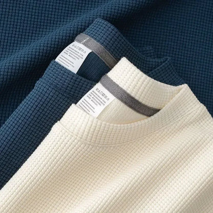 Men's Summer Waffle Round Neck,  Short Sleeve T-Shirt.   Comfortable,Breathable Short-Sleeved Top for Casual Wear.  Sound Perfect for a FATHERS DAY Gift!!!
