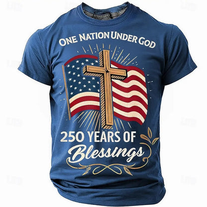 America 250th Birthday Eagle Flag 250 Years 1776-2026,  PRINTED Unisex Men's  and Womens T-Shirt, Casual  Vintage -style Clothing