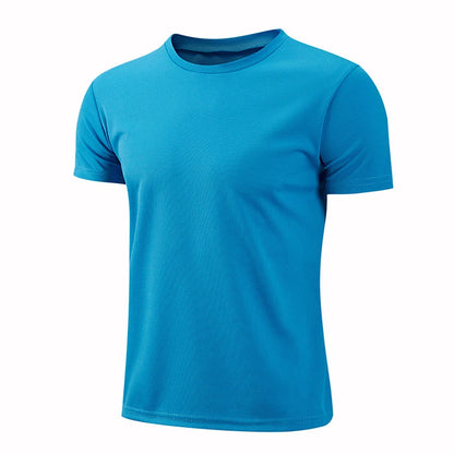Quick-drying Round Neck Sport T-shirt Gym Jerseys Fitness Shirt Trainer Running T-shirt  for Men,  Breathable Sportswear