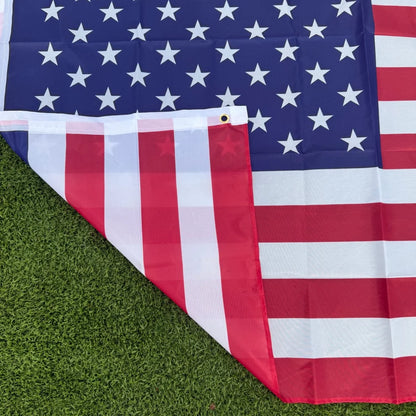 150x90cm US banner High Quality Double Sided Printed Polyester American Flag Grommets USA Flag.  Sets of 3 or 5 pieces are available.