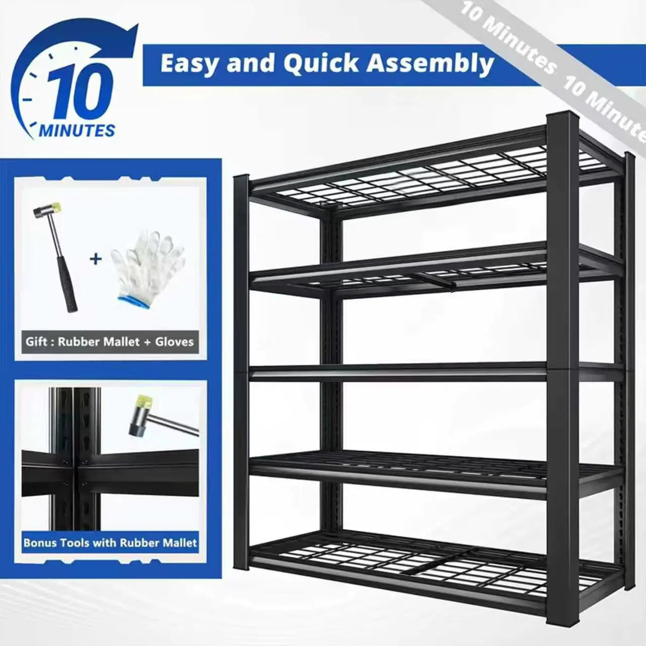 72" Adjustable Metal Double Layer Column Shelving, Commercial Grade Utility Rack for Warehouse, Basement, Kitchen, Pantry