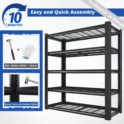 72" Adjustable Metal Double Layer Column Shelving, Commercial Grade Utility Rack for Warehouse, Basement, Kitchen, Pantry