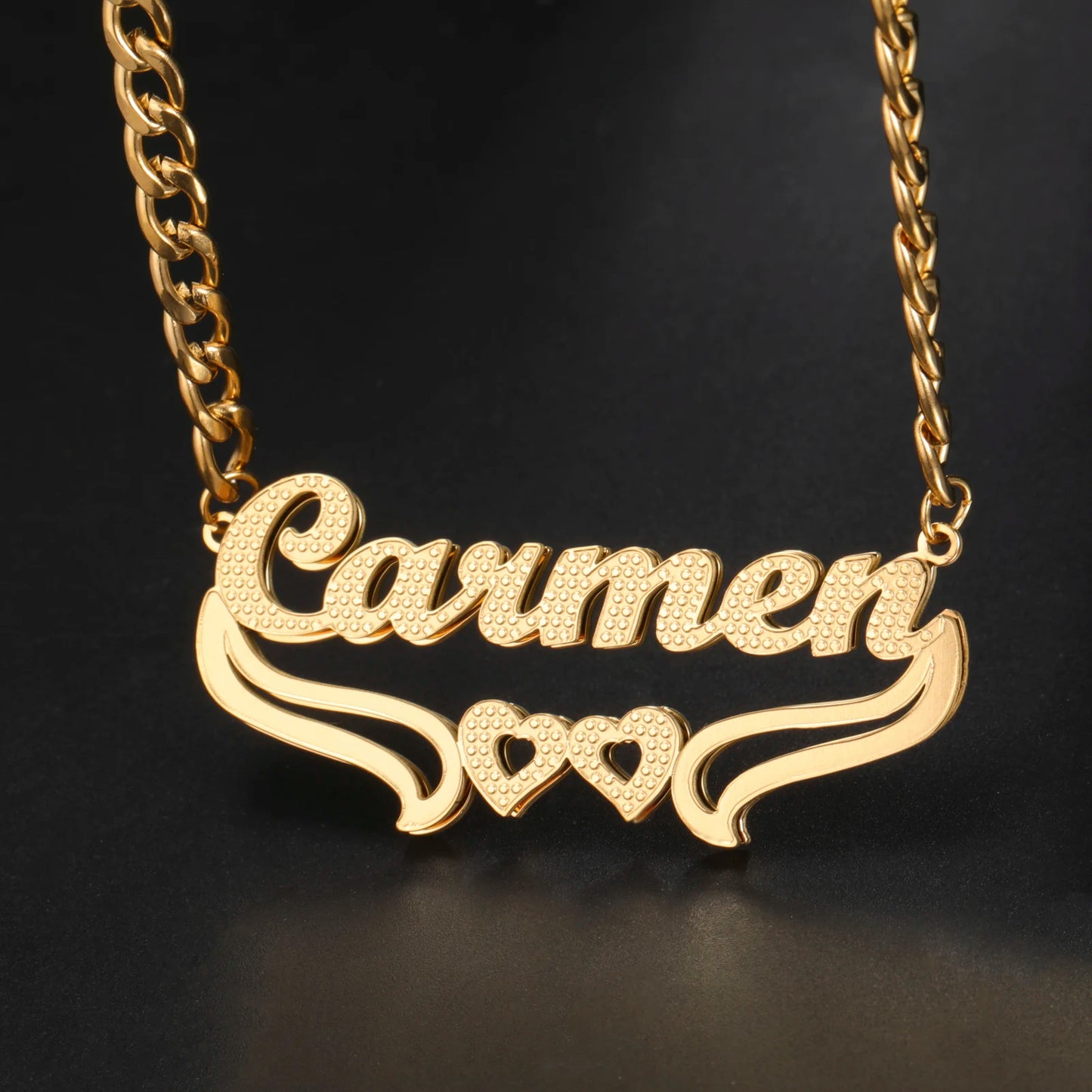 Sipuris Custom Name Necklace For Women Golden Choker Stainless Steel Personalized Corrosion Process Jewelry Wedding Gifts