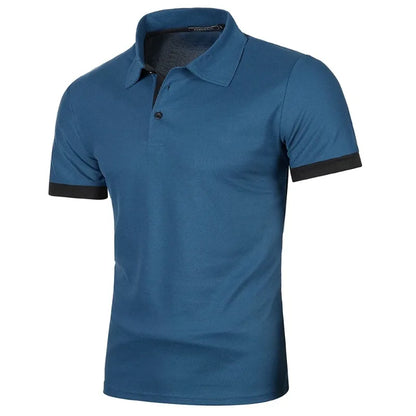 Mens Short Sleeve Polo Shirt, Solid Color Streetwear,  Lightweight Lapel Tshirts for Mens Summer Sport T