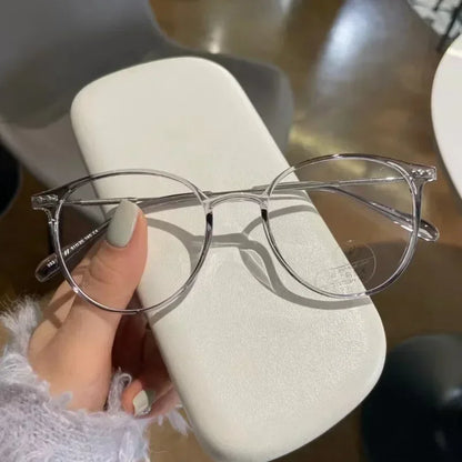 Lady Trendy Finished Myopia Glasses  for Women/Men.   Round Frame Blue Light Blocking Eyewear,Unisex, Retro,  Minus Diopter Eyeglasses.  NO PINK Left,  Make syre you Check availability.  Lots of choices but a lot already gone