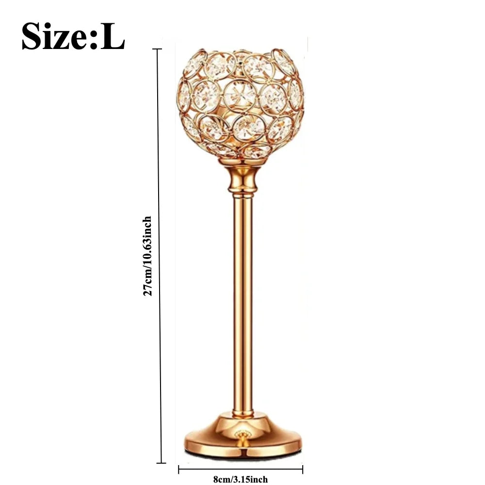 1 Pcs Crystal Candle Holders Bulk, Shiny Candlestick Holder for Weddings,  Halloween, Christmas, Birthday Party s, Holiday,s, Home Decor