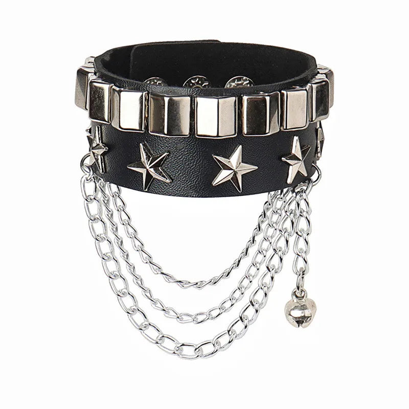 PU Leather Bracelets, Adjustable Cuff Bracelet/ Rivets/Buckle Wristband for Men /Women