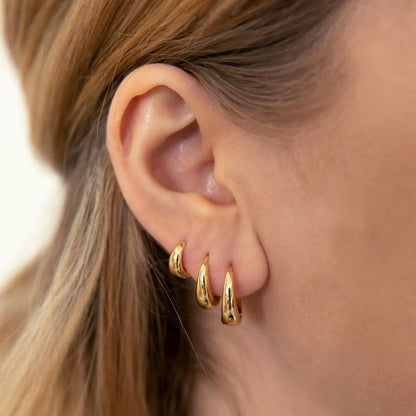 3 Pairs Stainless Steel Crystal Zirconia Hoop Earrings for Women Trendy Simple Gold Plated Circle Punk Earrings Piercing Jewelry