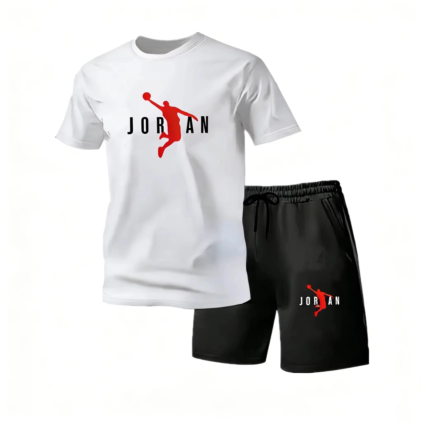Summer Fashion,  Trendy,  Casual Sports Two Piece Set with Men's Short sleeved T-shirt+Shorts Set,  Quick-drying.  SEVERAL Basic colors and well stocked.