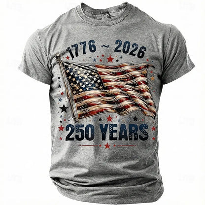 America 250th Birthday Eagle Flag 250 Years 1776-2026,  PRINTED Unisex Men's  and Womens T-Shirt, Casual  Vintage -style Clothing