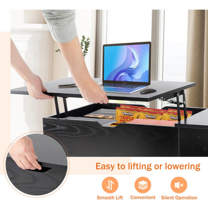 JHK Lift Top Coffee Tables For Living Room 39.37"x19.7" /Desk Tea Wood Dining Tables with Adjustable Storage Shelf,  Easy Lift Or Lower