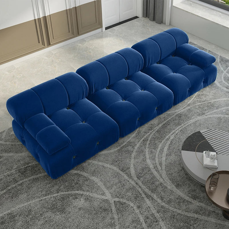 104" Minimalist Modular Sectional Sofas. Modern Velvet Convertible Couches  for 3. Seats 3 in Living Room Sofa Sets.