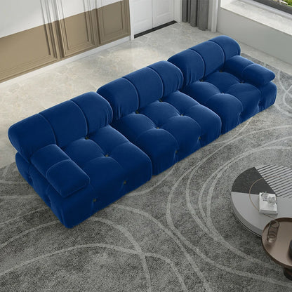 104" Minimalist Modular Sectional Sofas. Modern Velvet Convertible Couches  for 3. Seats 3 in Living Room Sofa Sets.