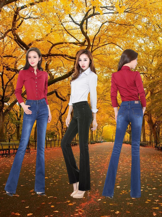 Women's Spring and Autumn Mid Waist Jeans. Large Size Fashion,  Slimming, Casual Pants in SIZES 0XL through  9XL.  Please refer to Sizing Chart