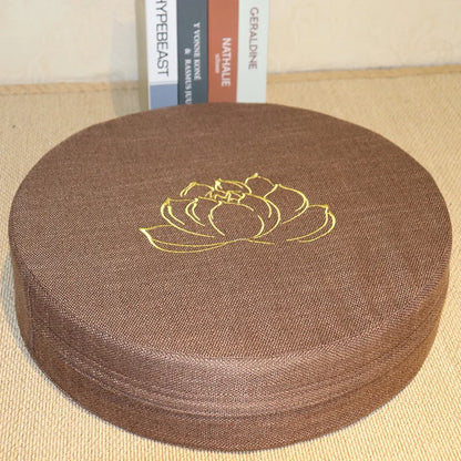 40X6CM Yoga Meditation Linen Cushion Hard Lotus Texture Meditation Cushion Backrest Pillow,   Removable Washable