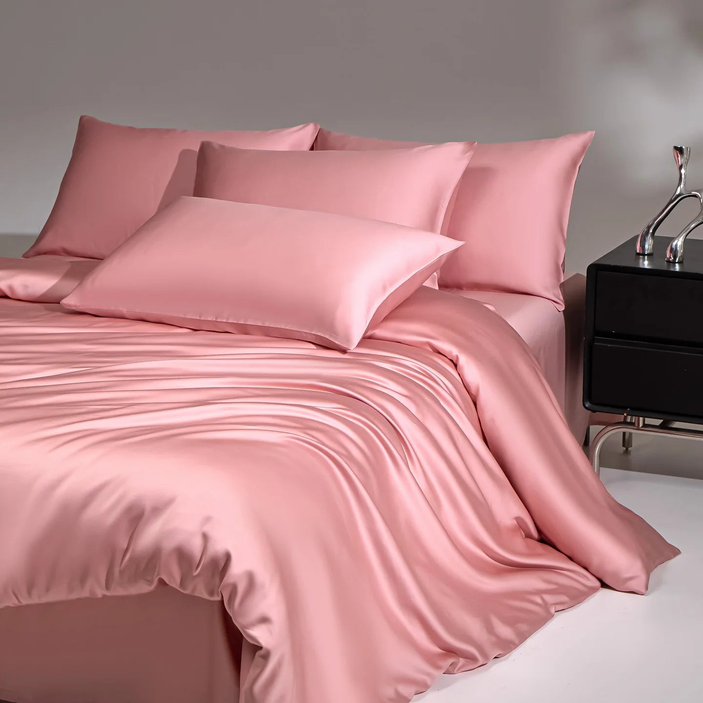 100% Mulberry Silk Bedding Set, Silk Quilt Cover Set,  Flat Sheet /Fitted Sheet,  Pillowcase Single Double King Duvet Cover Gift Box