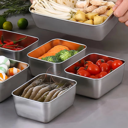 6-Piece Stainless Steel Food Storage Container Sets With Lids - Leakproof, Stackable & Reusable For Camping, Picnics, School