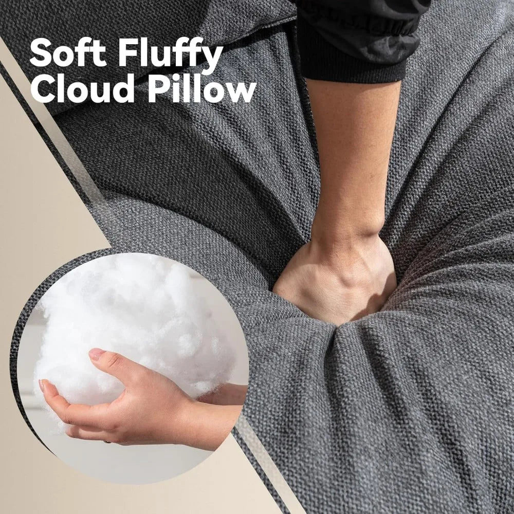 Modular Sectional Sofa, Modern Oversized Cloud Couch with Movable Ottoman, 7 Seater,  L-Shaped,  Comfy Couches for Living Room
