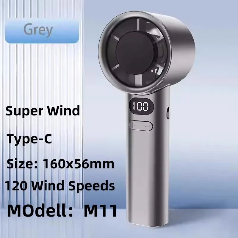 8000mAh USB Hanging Neck Fan Portable, Bladeless,  Mini Rechargeable Mute LED Digital Display, Electric Air Cooler.  Low stock on 1 blue style.  Others have good numbers in stock