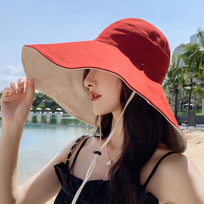 Wide Brim UPF 50+ Sun Hat  for Women.  Anti-UV Protection for any outdoor activity. Folding Summer Beach Hat.  Double Sided.   There a few left in BLACK or KAHKI.