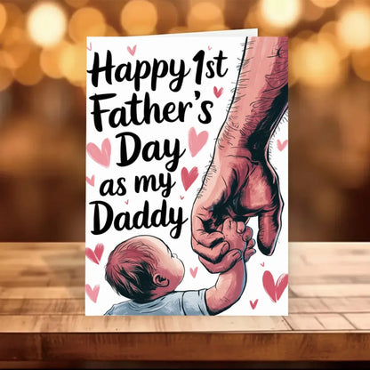 1 new dad celebration, perfect gift for young fathers, first Father's Day commemorative card