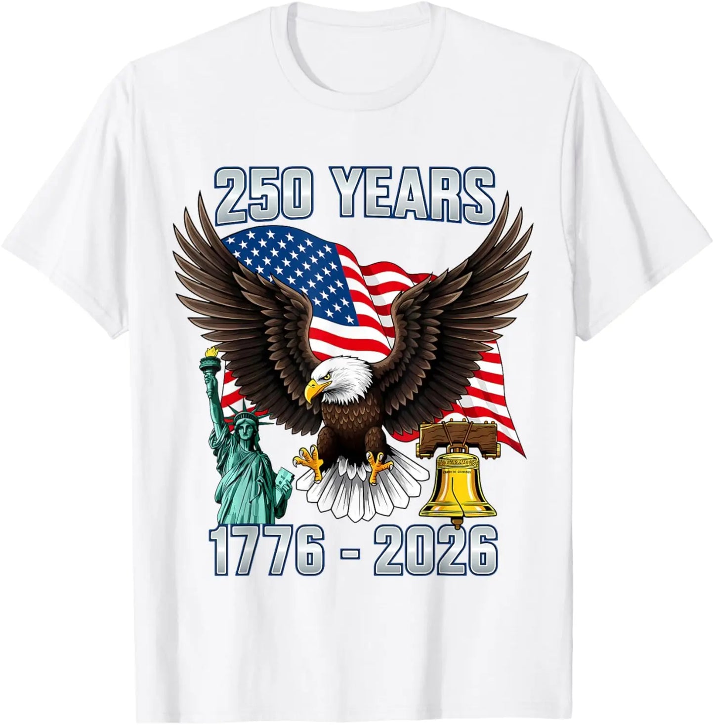 250th Anniversary, USA 250 Year Celebration.    America's  Biggest Birthday.  Patriotic 4th of July T-Shirt