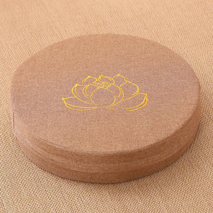 40X6CM Yoga Meditation Linen Cushion Hard Lotus Texture Meditation Cushion Backrest Pillow,   Removable Washable