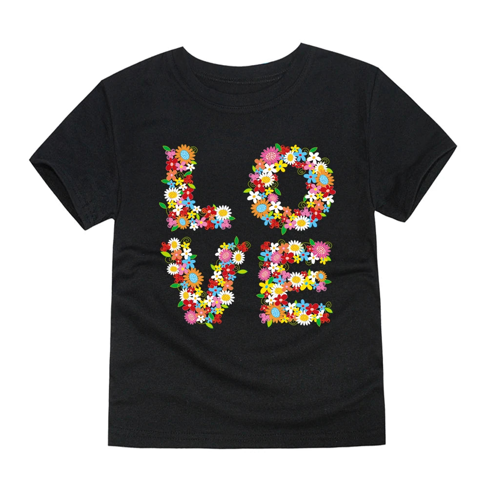 T-shirts with Flower Print for Teenage Girls.