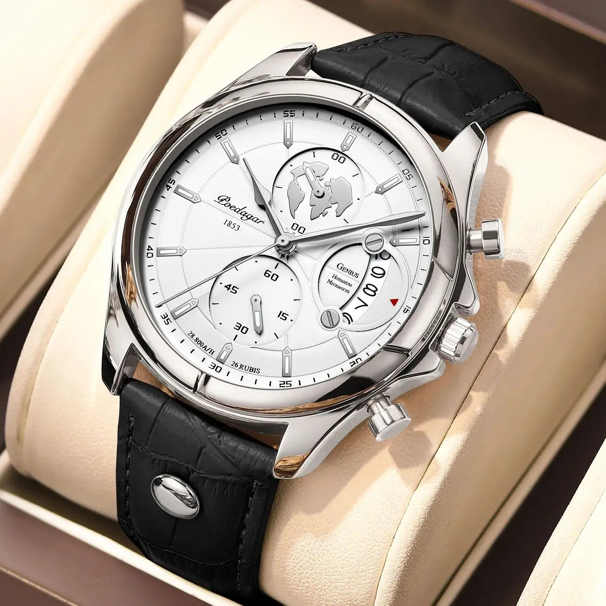 Luxury Mens  Wristwatch,  Chronograph Date,  Waterproof,  Leather.  Mens  Watch,  Quartz, Men's Watches