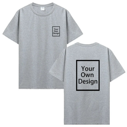 Cotton Customized Print with Short Sleeves.  T Shirt  for Men/ Women.  DIY Your Liked  Photo Or Logo Cotton T-shirt.