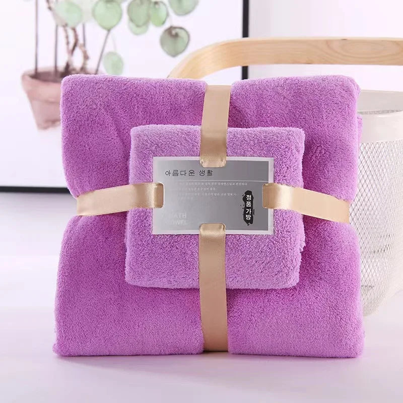 2PC Bath Towels Set,  Super Soft Highly Absorbent, Quick-drying  Velvet Bath Towels for Adults Hotel & Spa Use