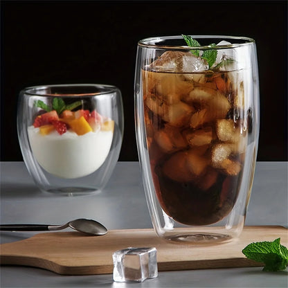 80/250/450ml Double-Wall Insulated Clear Glass Espresso Cups.  Perfect for Tea, Coffee, Latte, Cafe, Milk, Restaurant Use