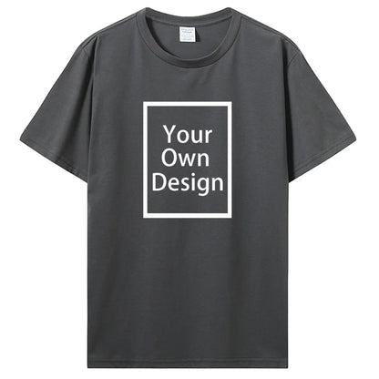 Cotton Customized Print with Short Sleeves.  T Shirt  for Men/ Women.  DIY Your Liked  Photo Or Logo Cotton T-shirt.