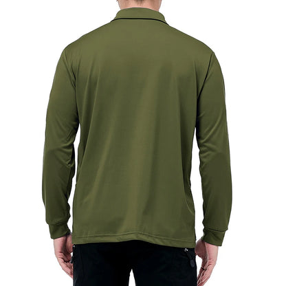 Men's Performance Long Sleeve POLO  Shirt.  No Shrinking,   Lightweight,   Breathable, Outdoor Polo Shirts  with UPF50+ Pique Jersey Golf Shirt.  NOT much stock left but you might be lucky. 6 colors to pick from so worth a lo