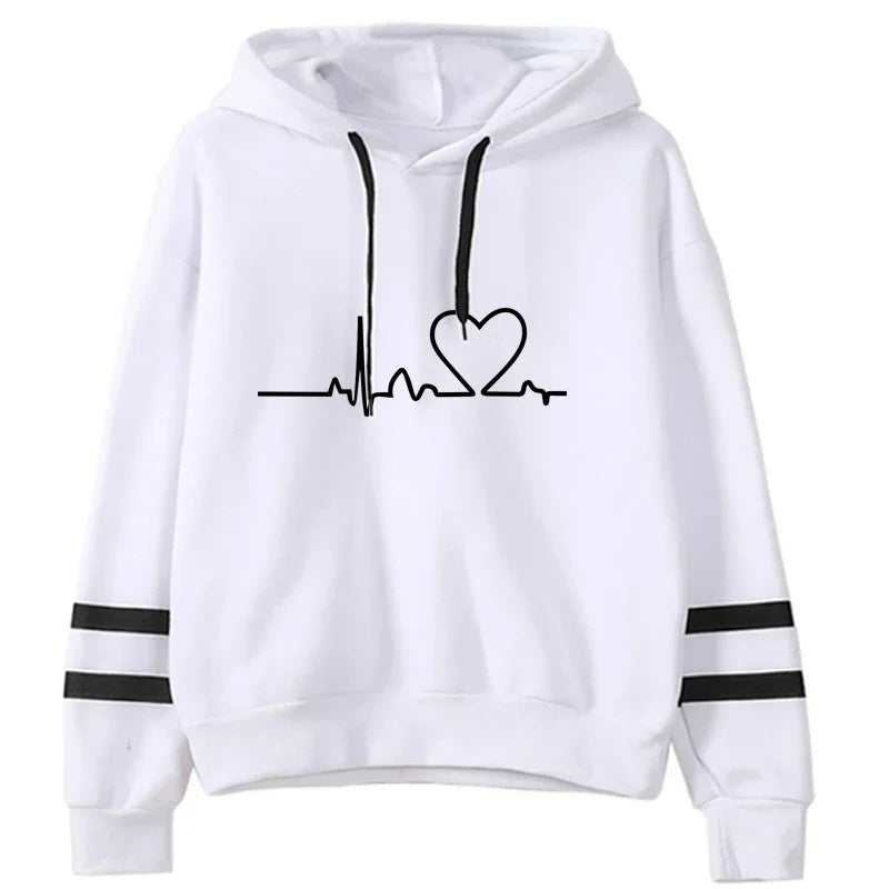 Womens Casual Tracksuit.  Versatile Sweatshirt with Hoodie  Black Sweatpants with High Quality Print.