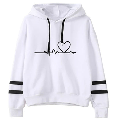 Womens Casual Tracksuit.  Versatile Sweatshirt with Hoodie  Black Sweatpants with High Quality Print.