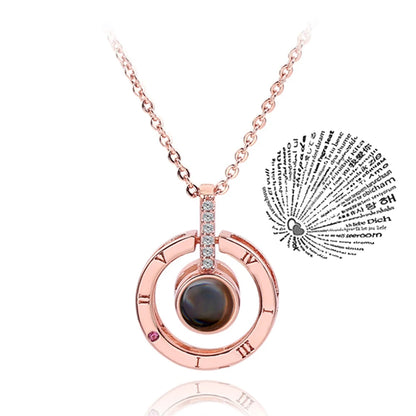 Projection Necklace 100 Languages  for I Love You. Pendant Necklaces For Lover Girlfriend, Creative, Couples Romantic Jewelry Gifts