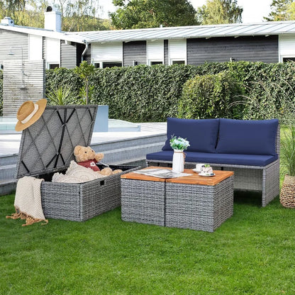 Patio/ Day Bed /Outdoor Daybed Set,  Multifunctional Rattan Lounge with 2 Side Tables for Backyard Porch,  Poolside,  Lawn, Beach