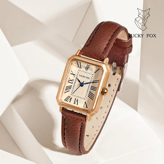 Fashion Retro Digital Dial Casual Watches Square face,  Leather Strap,  Fashionable Clock Quartz Wristwatch for Women Gift,
